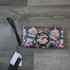 Ed Hardy Multicolor Tattoo-Inspired Clutch